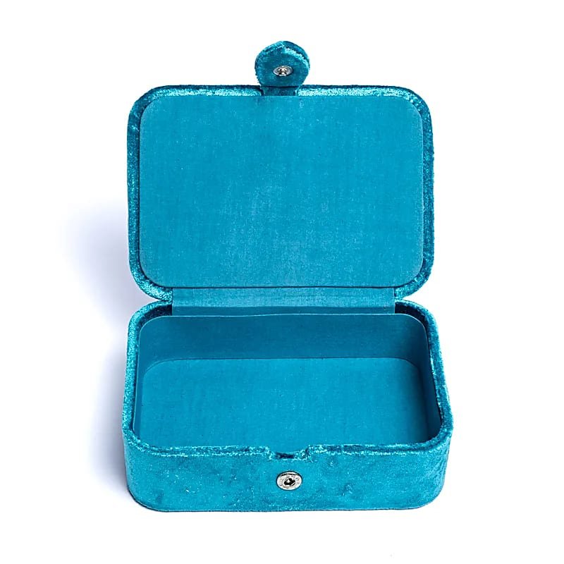 Blue Floral Velvet Jewellery & Tarot Box