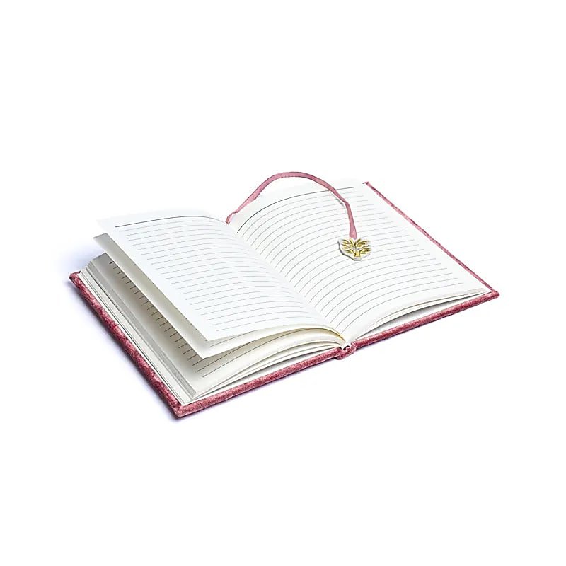 Pink Tree of Life Velvet Notebook — 20x15 cm