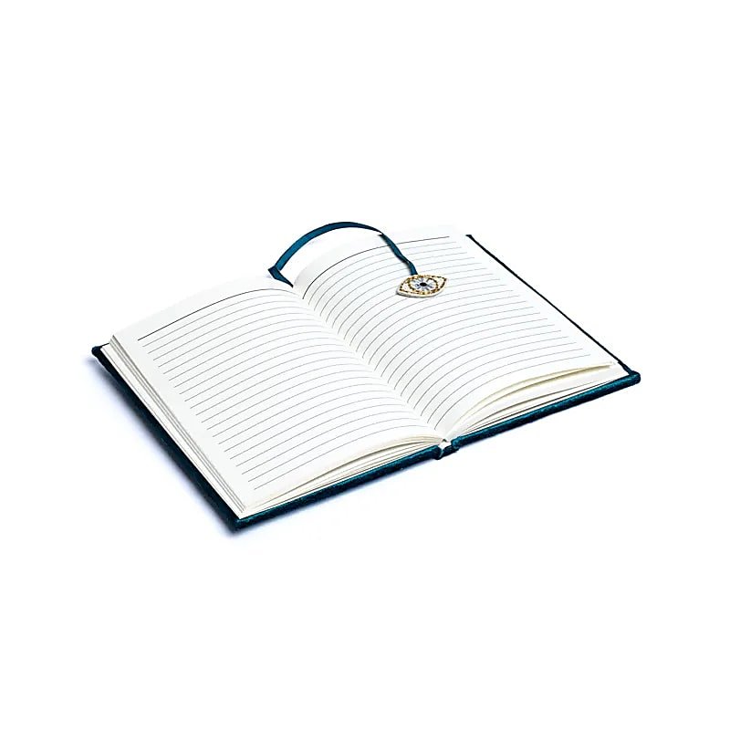 Petrol Tarot Eye Velvet Notebook — 20x15 cm