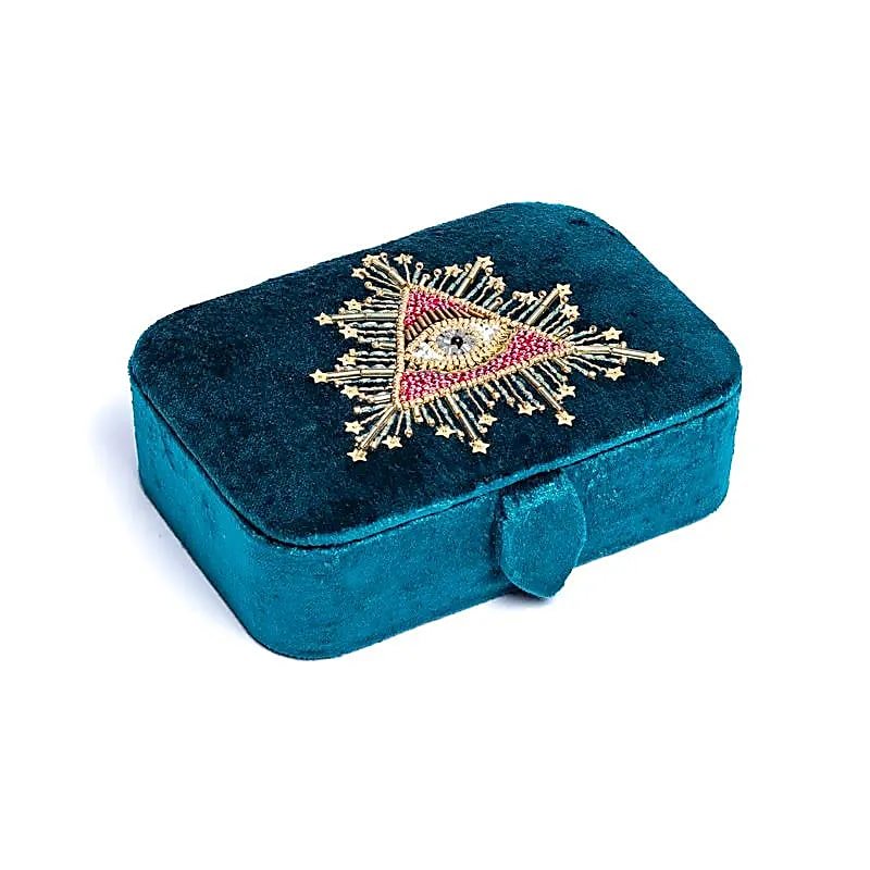 Petrol Tarot Eye Velvet Jewellery & Tarot Box