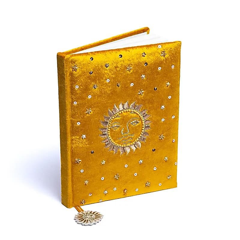 Yellow Sun Velvet Notebook — 20x15 cm