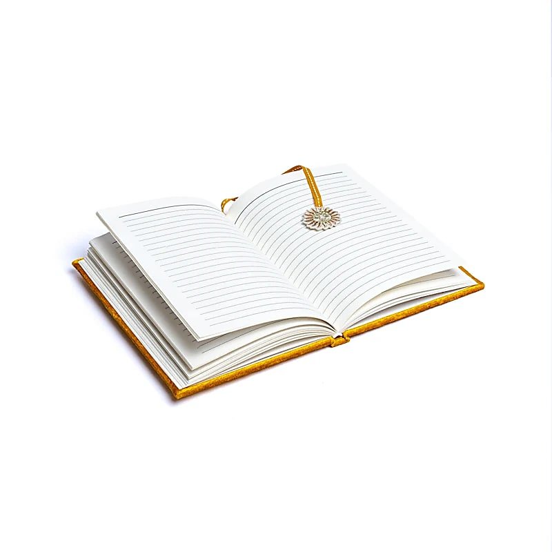 Yellow Sun Velvet Notebook — 20x15 cm