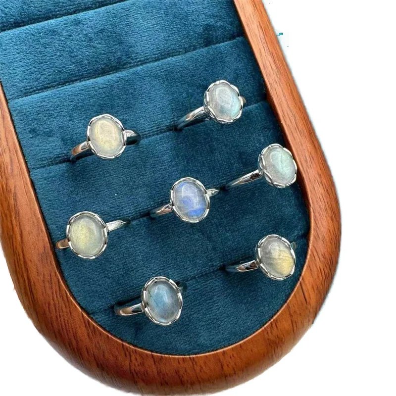 Adjustable Labradorite Ring – Silver Tone