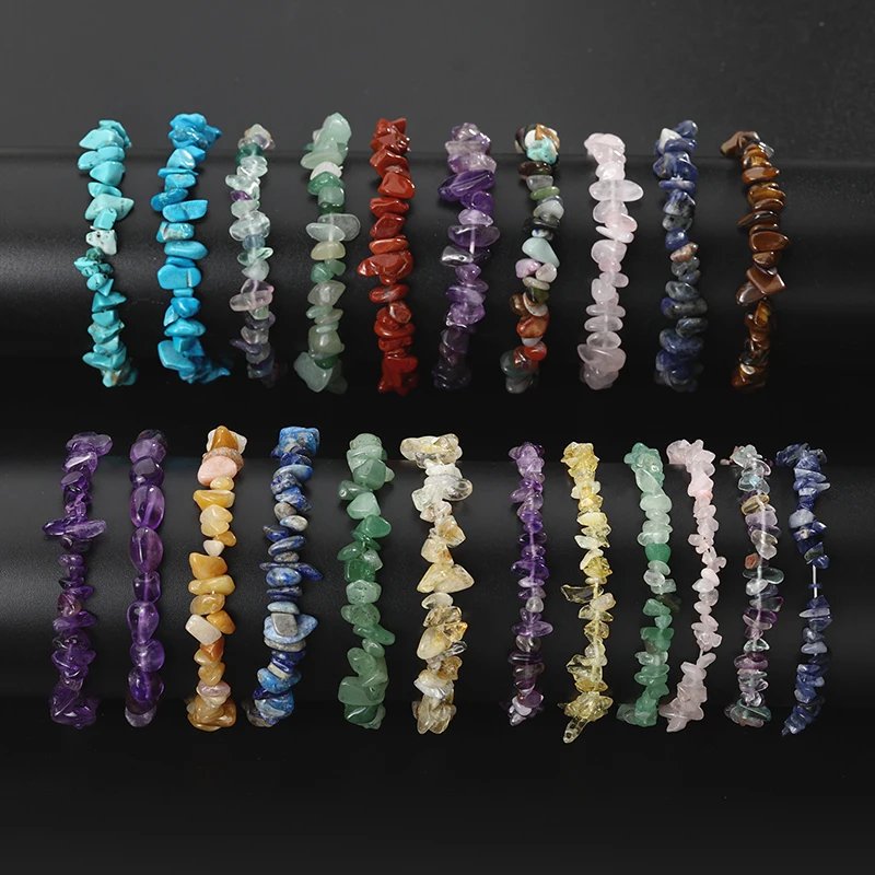 Natural Gemstone Chip Bracelet