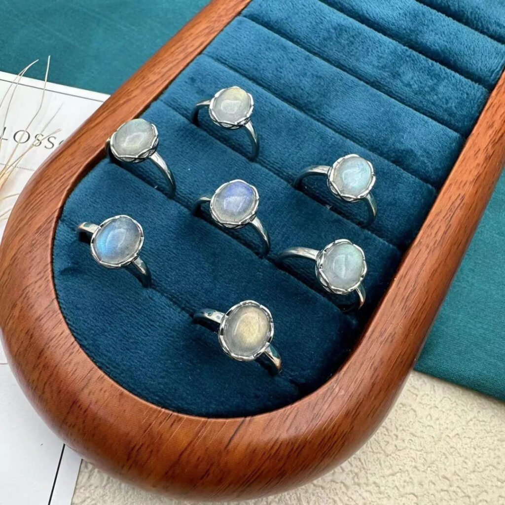 Adjustable Labradorite Ring – Silver Tone