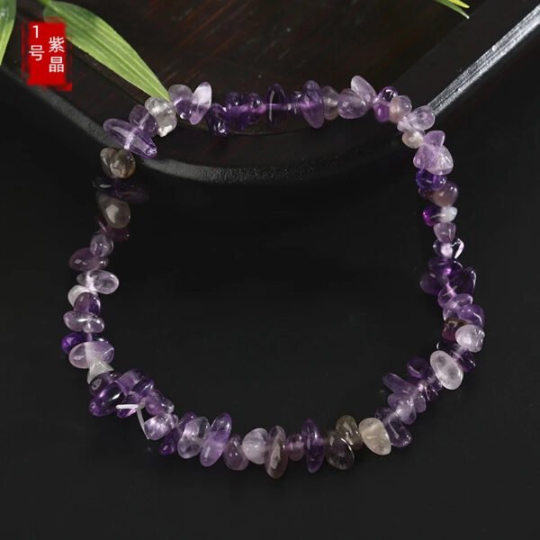 Natural Gemstone Chip Bracelet - #1-Purple